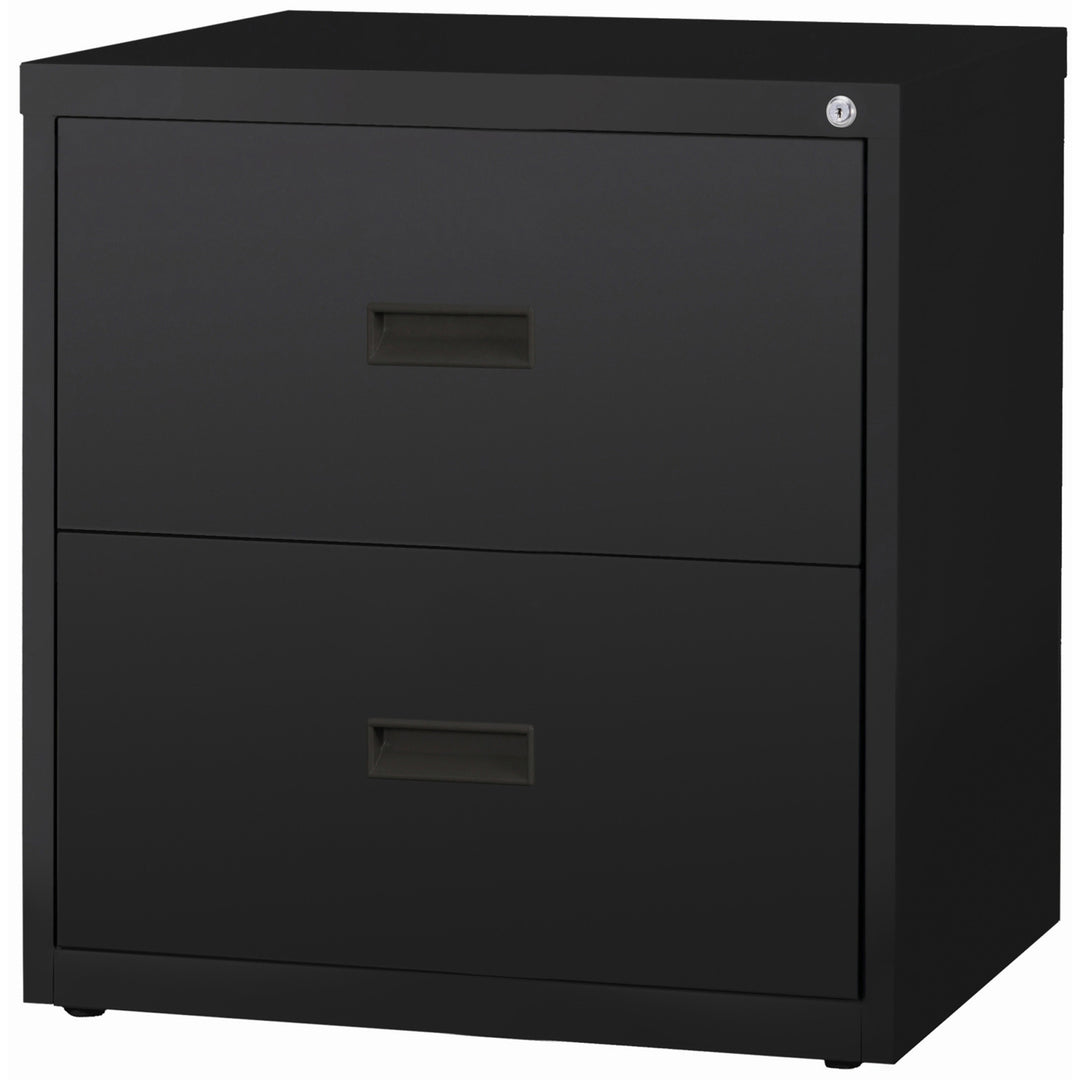 Image of Lorell Lateral File, 2-Drawer, 30"x18-5/8"x28-1/8", Black