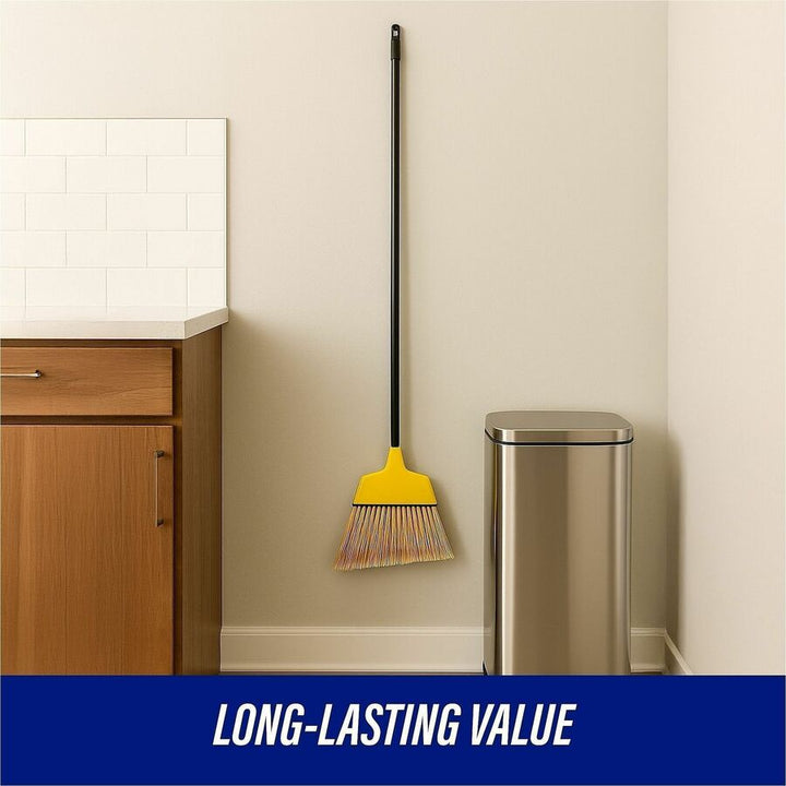 Image of Genuine Joe Angle Broom, High Performance Bristles, 12-1/2"Wx54-1/2", YW