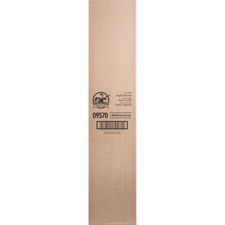 Image of Genuine Joe Angle Broom, High Performance Bristles, 12-1/2"Wx54-1/2", YW