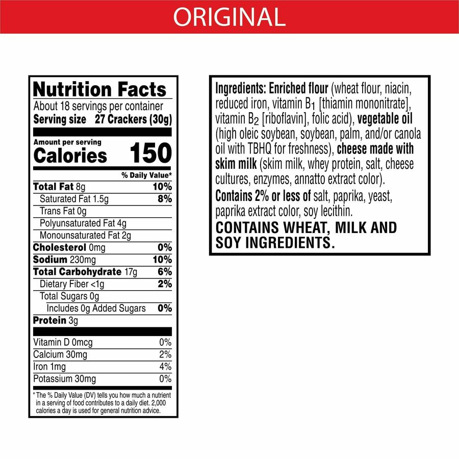 Image of Keebler® Crackers, Cheez-It. Original, 3 oz., 6/BX, Orange