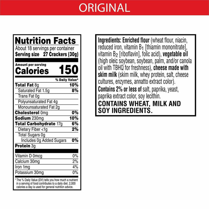 Image of Keebler® Crackers, Cheez-It. Original, 3 oz., 6/BX, Orange