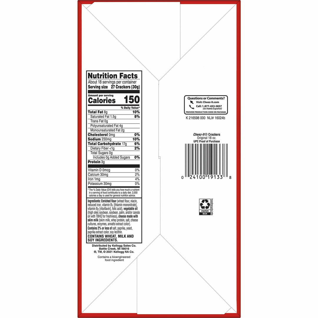 Image of Keebler® Crackers, Cheez-It. Original, 3 oz., 6/BX, Orange