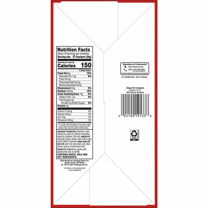 Image of Keebler® Crackers, Cheez-It. Original, 3 oz., 6/BX, Orange