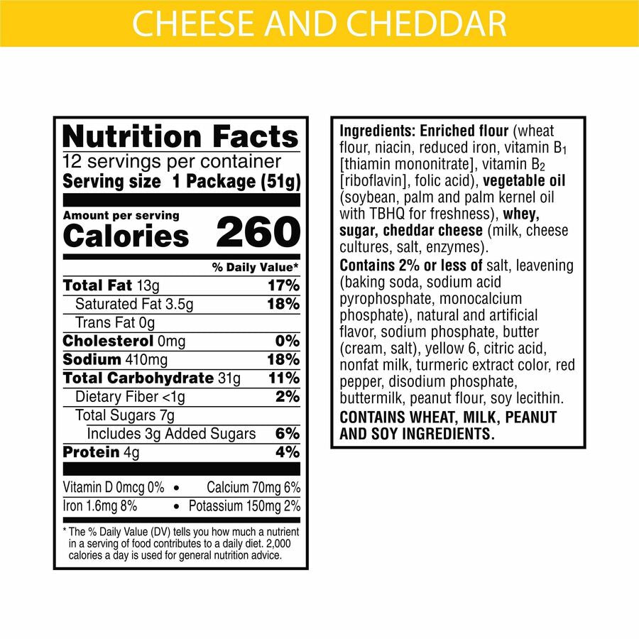 Image of Keebler® Cheese/Cheddar Crackers, Snack Pack, 1.8 Oz., 12/BX