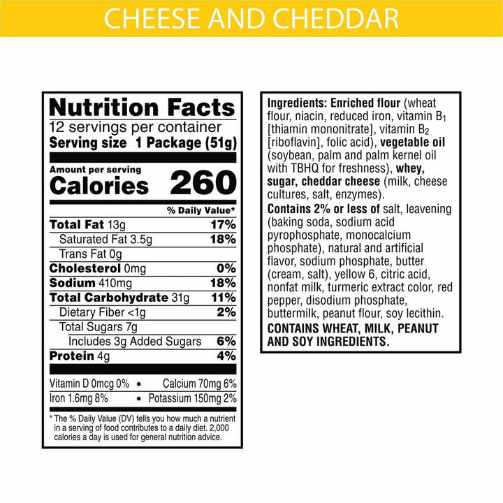 Image of Keebler® Cheese/Cheddar Crackers, Snack Pack, 1.8 Oz., 12/BX