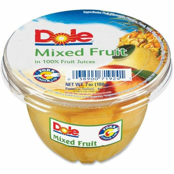 Image of Dole 71924 Mixed Fruit Cups, Mixed Fruit, 7 oz, 12 / Carton