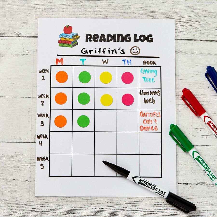 Image of Avery® Marks-A-Lot 29870 Marks A Lot Dry Erase Markers, Desk/Pen-Style, 24 Assorted