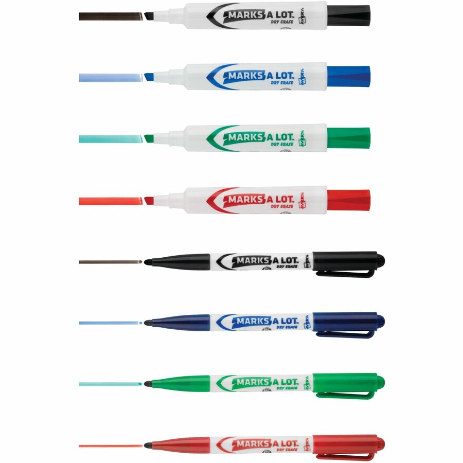 Image of Avery® Marks-A-Lot 29870 Marks A Lot Dry Erase Markers, Desk/Pen-Style, 24 Assorted