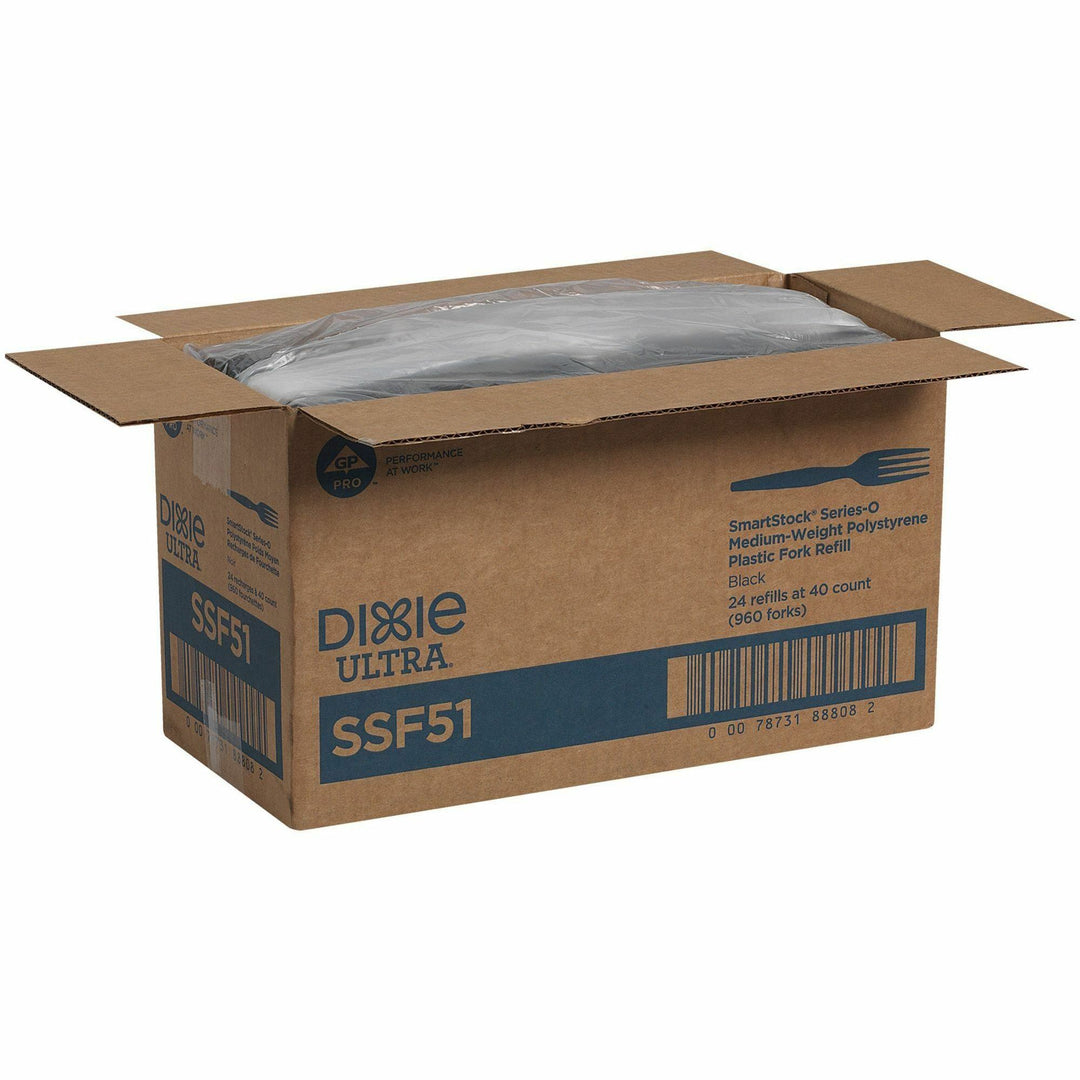 Image of Dixie® Fork Refill,f/Mini SmartStock Dispenser,40/PK 24PK/CT,Black