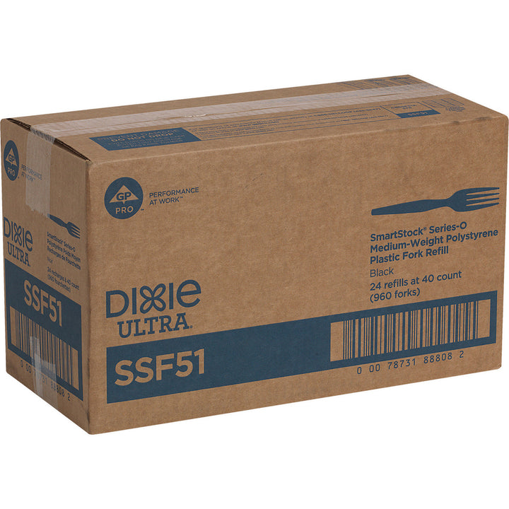 Image of Dixie® Fork Refill,f/Mini SmartStock Dispenser,40/PK 24PK/CT,Black