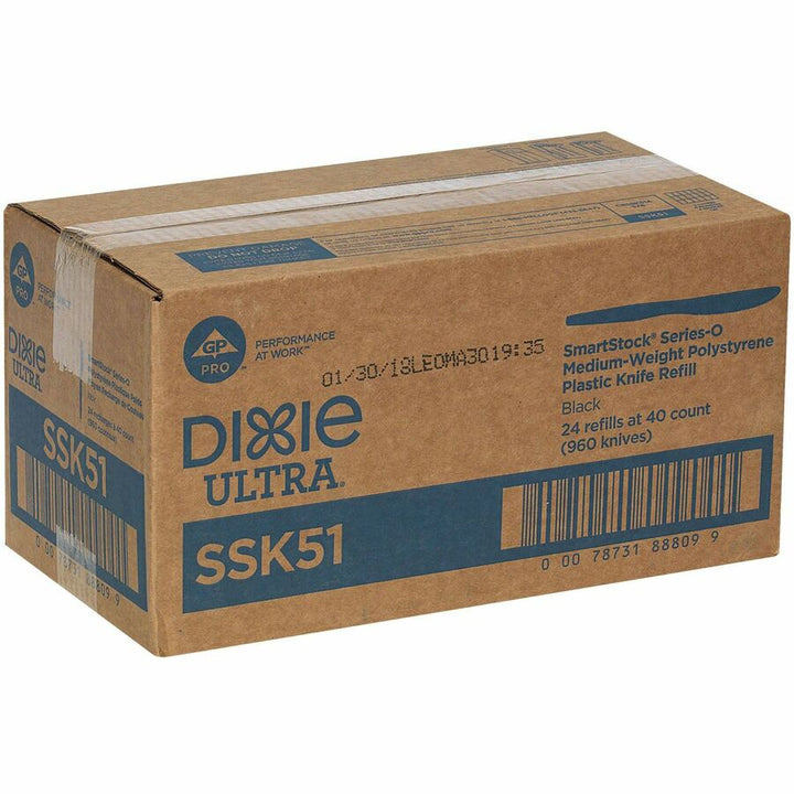 Image of Dixie® Knife Refill,f/Mini SmartStock Dispenser,40/PK,24PK/CT,BK
