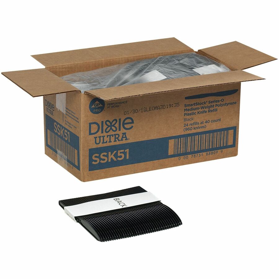 Image of Dixie® Knife Refill,f/Mini SmartStock Dispenser,40/PK,24PK/CT,BK