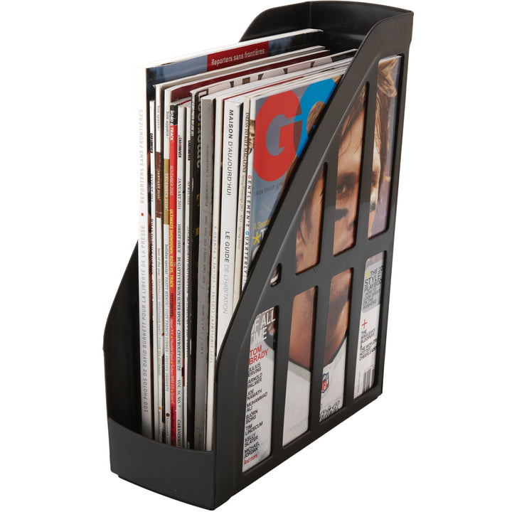 Image of Storex Magazine File, Recycled, 9-3/4"x4"x11-1/2", Black