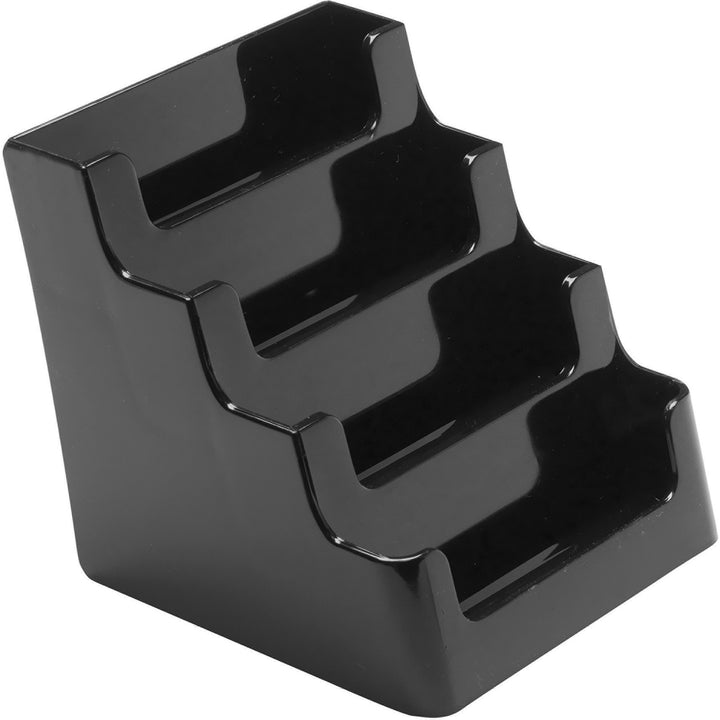 Image of deflecto® Business Card Holder,4-Tier,Holds 50,3-7/8"x4-1/8"x3-1/2",BK
