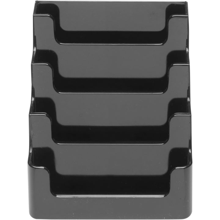 Image of deflecto® Business Card Holder,4-Tier,Holds 50,3-7/8"x4-1/8"x3-1/2",BK
