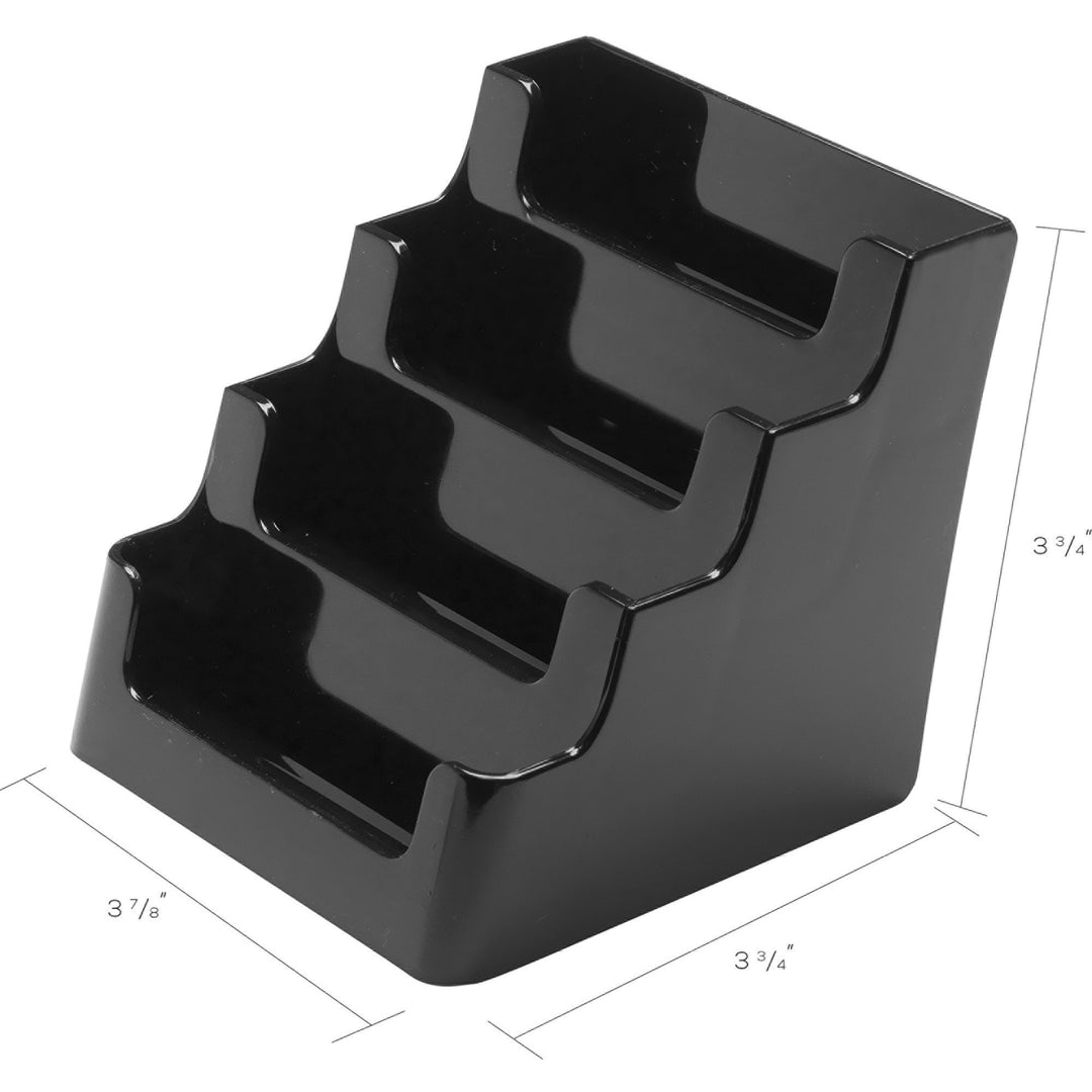 Image of deflecto® Business Card Holder,4-Tier,Holds 50,3-7/8"x4-1/8"x3-1/2",BK