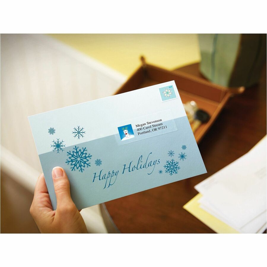 Image of Avery® Matte Clear Easy Peel Mailing Labels W/ Sure Feed Technology, Inkjet Printers, 1.33 X 4, Clear, 14/sheet, 10 Sheets/pack