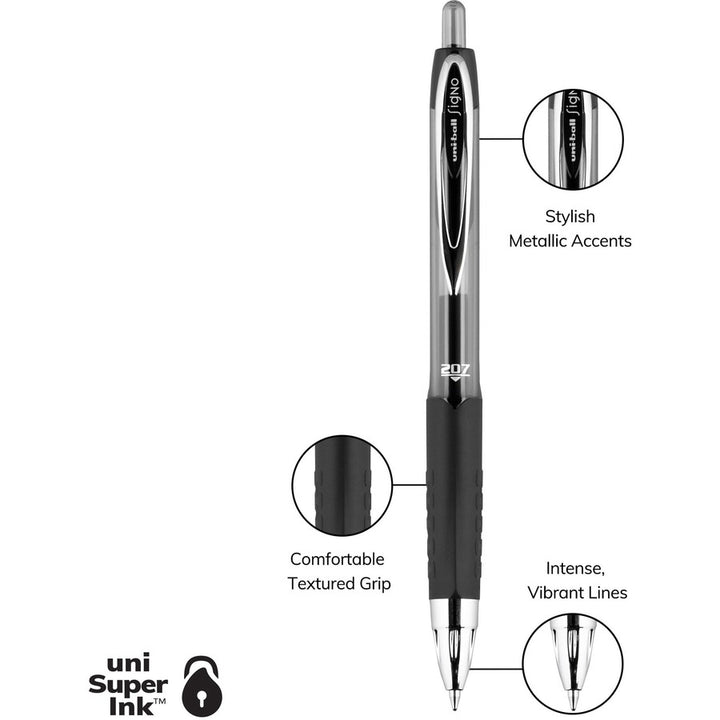 Image of uniball® Gel Pens, Retractable, 0.7mm Point, 4/PK, AST Barrel/Ink