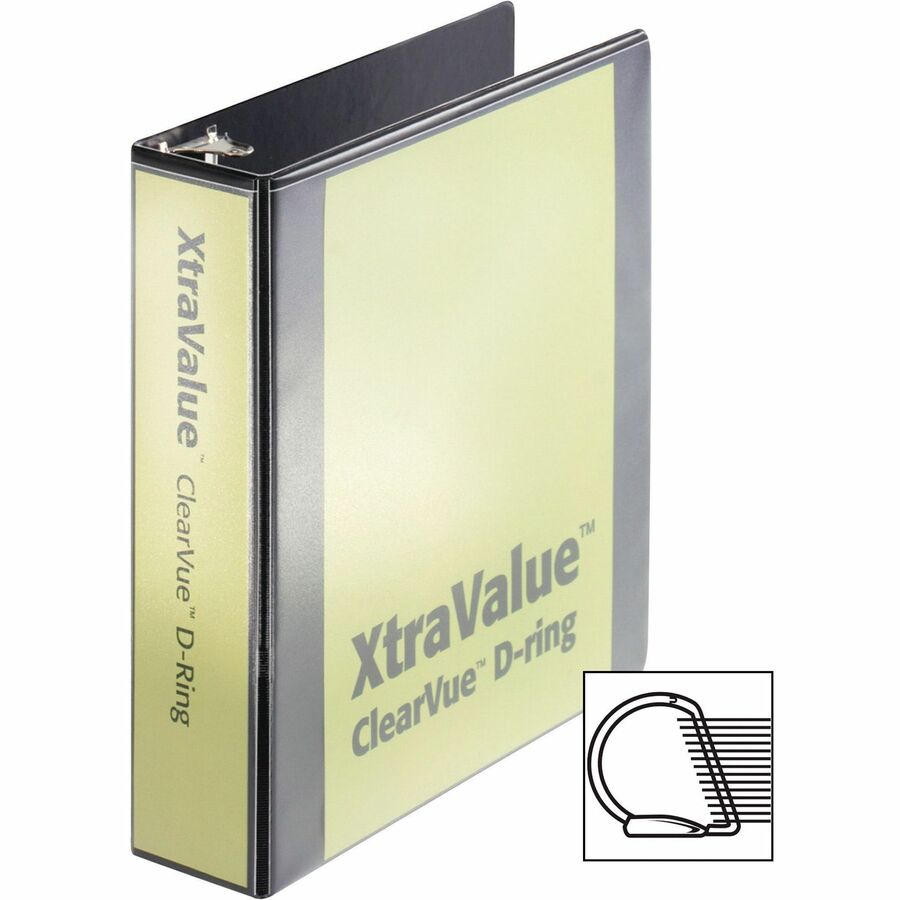 Image of Cardinal® Performer Clearvue Slant-D Ring Binder, 3 Rings, 2" Capacity, 11 X 8.5, Black