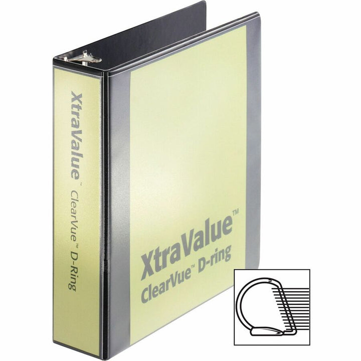 Image of Cardinal® Performer Clearvue Slant-D Ring Binder, 3 Rings, 2" Capacity, 11 X 8.5, Black