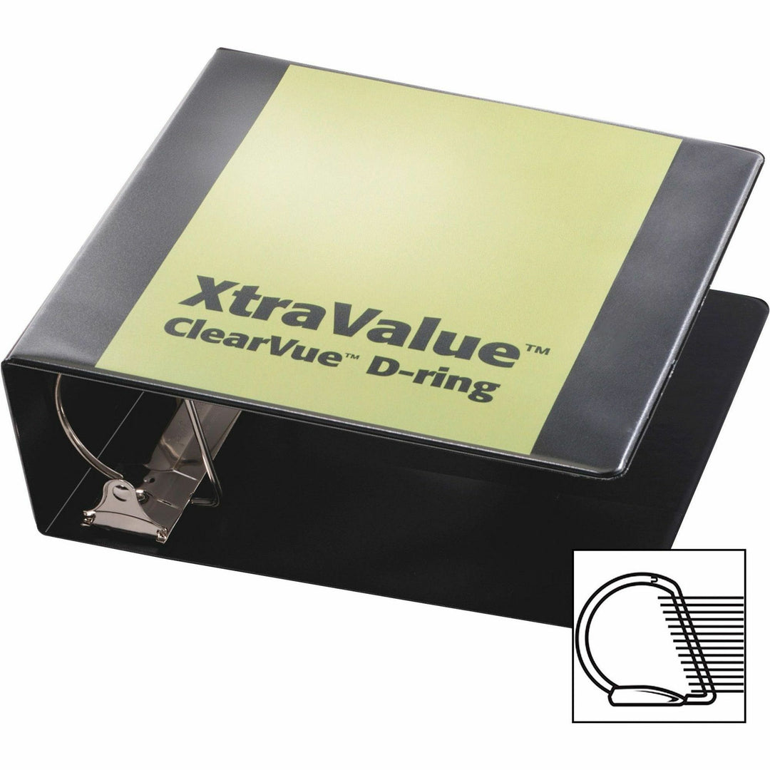 Image of Cardinal® Performer Clearvue Slant-D Ring Binder, 3 Rings, 4" Capacity, 11 X 8.5, Black