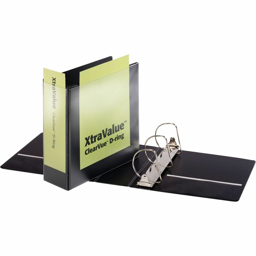 Image of Cardinal® Performer Clearvue Slant-D Ring Binder, 3 Rings, 4" Capacity, 11 X 8.5, Black
