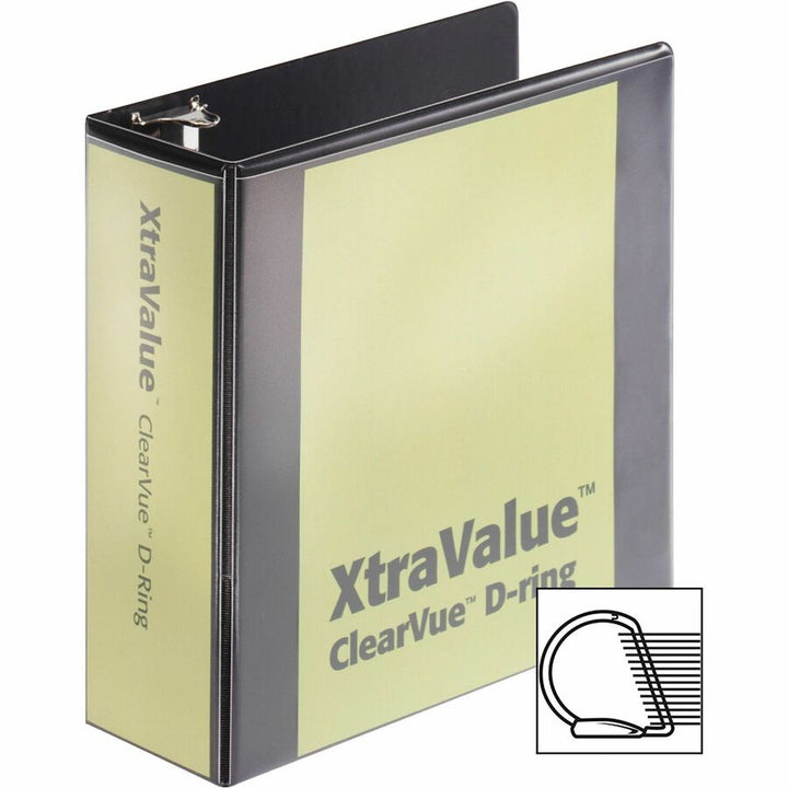 Image of Cardinal® Performer Clearvue Slant-D Ring Binder, 3 Rings, 4" Capacity, 11 X 8.5, Black