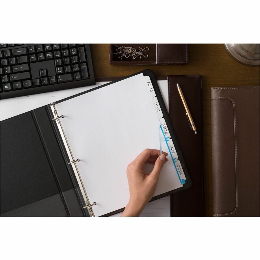 Image of Avery® Print and Apply Index Maker Clear Label Dividers, 5-Tab, White Tabs, 11 x 8.5, White, 50 Sets