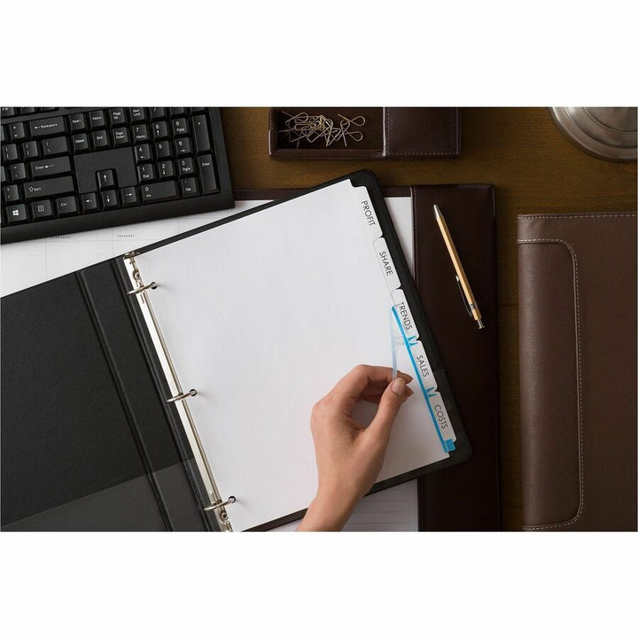 Image of Avery® Print and Apply Index Maker Clear Label Dividers, 5-Tab, White Tabs, 11 x 8.5, White, 50 Sets