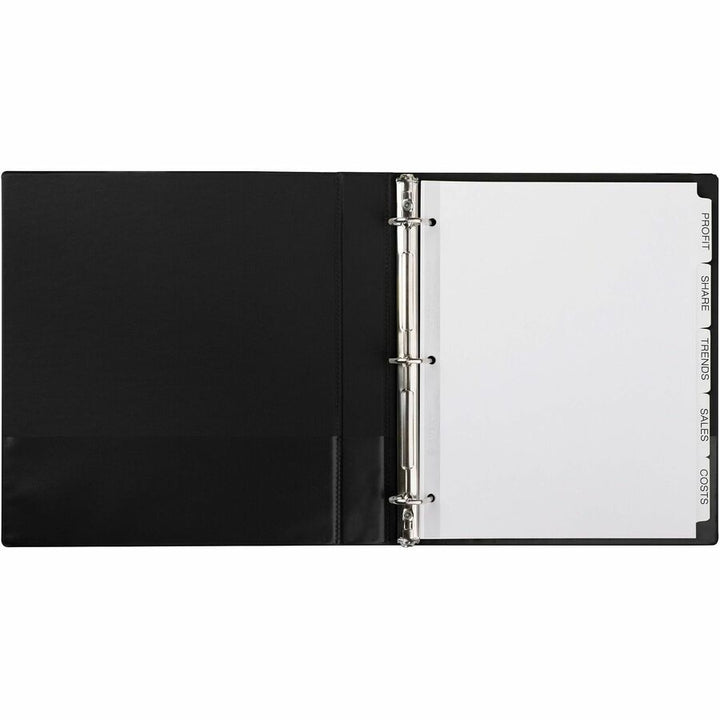 Image of Avery® Print and Apply Index Maker Clear Label Dividers, 5-Tab, White Tabs, 11 x 8.5, White, 50 Sets