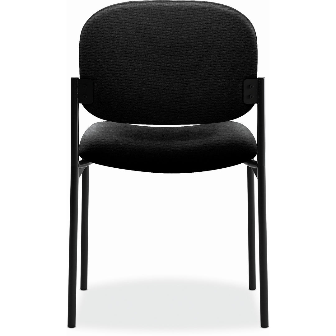Image of HON® VL606 Stacking Guest Chair without Arms, Fabric Upholstery, 21.25" x 21" x 32.75", Black Seat, Black Back, Black Base