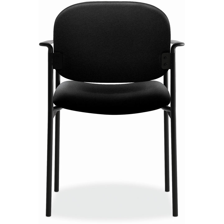 Image of HON® VL616 Stacking Guest Chair with Arms, Fabric Upholstery, 23.25" x 21" x 32.75", Black Seat, Black Back, Black Base
