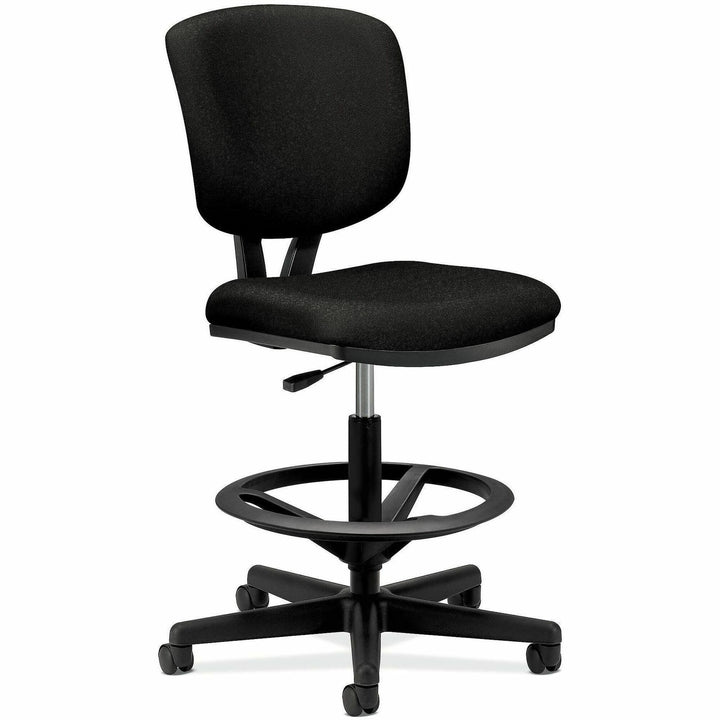 Image of HON® Volt Series Adjustable Task Stool, Supports Up To 275 Lb, 22.88" To 32.38" Seat Height, Black