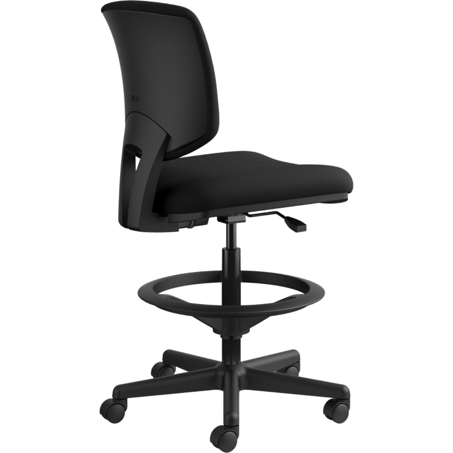 Image of HON® Volt Series Adjustable Task Stool, Supports Up To 275 Lb, 22.88" To 32.38" Seat Height, Black