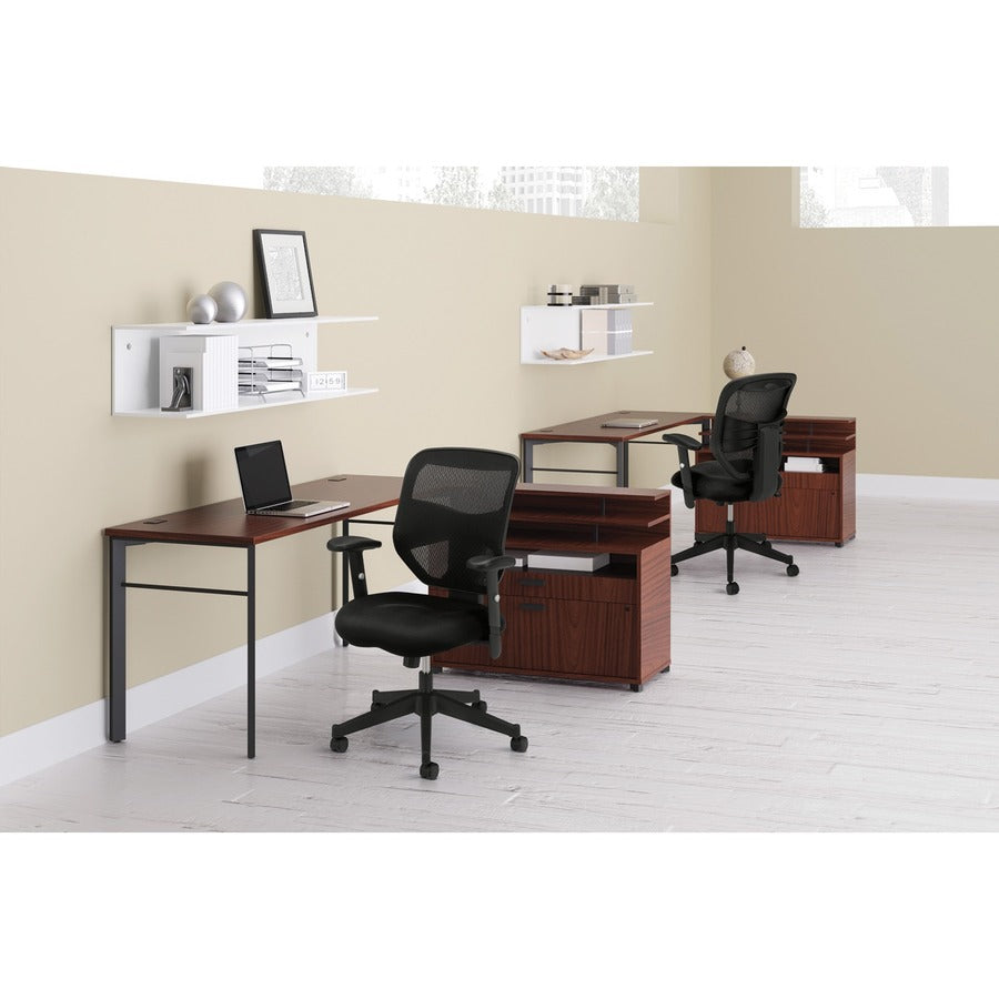 Image of HON® Vl531 Mesh High-Back Task Chair With Adjustable Arms, Supports Up To 250 Lb, 18" To 22" Seat Height, Black