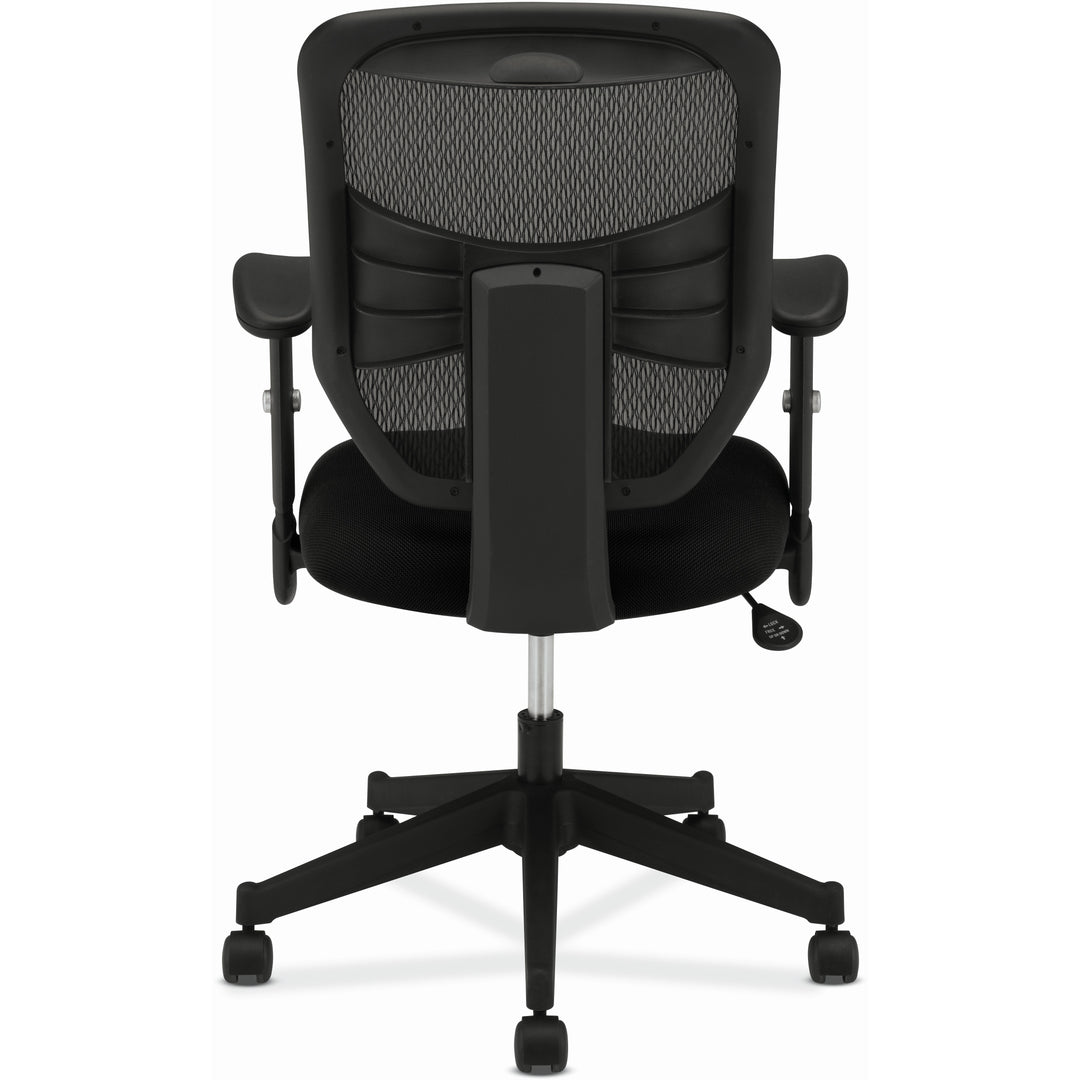 Image of HON® Vl531 Mesh High-Back Task Chair With Adjustable Arms, Supports Up To 250 Lb, 18" To 22" Seat Height, Black