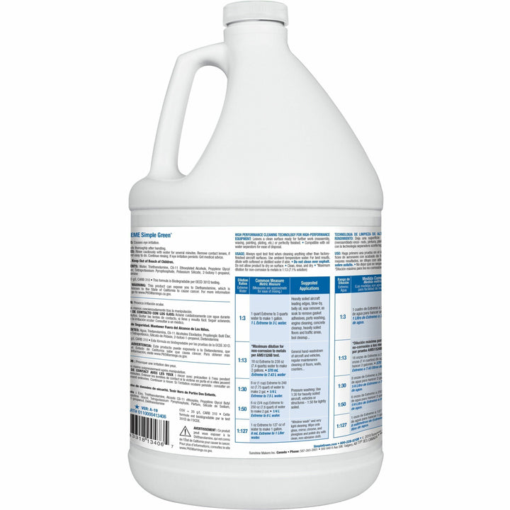 Image of Simple Green 13406 Extreme Aircraft/Precision Cleaner, 1 gal, Unscented, Clear, 1 Each