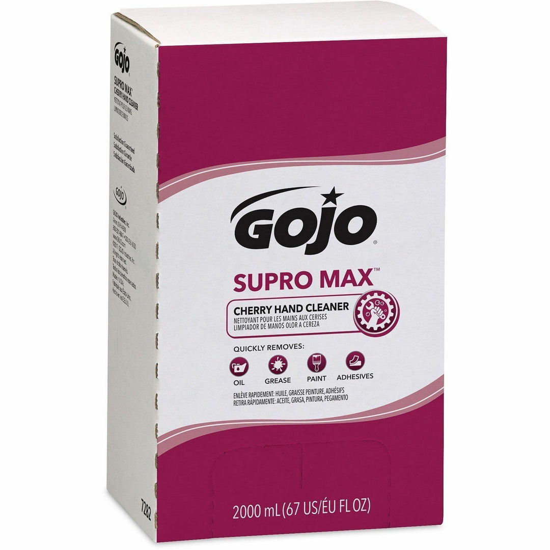 Image of Gojo® 7282-04 Supro Max Hand Cleaner, Cherry Scent, 2.11 quart, Adhesive Remover, Soil Remover, Hand, Tan, 1 Each