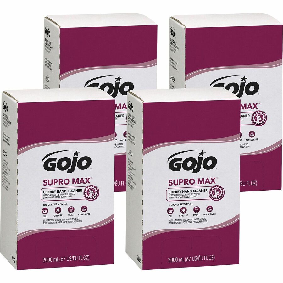 Image of Gojo® 7282-04 Supro Max Hand Cleaner, Cherry Scent, 2.11 quart, Adhesive Remover, Soil Remover, Hand, Tan, 1 Each