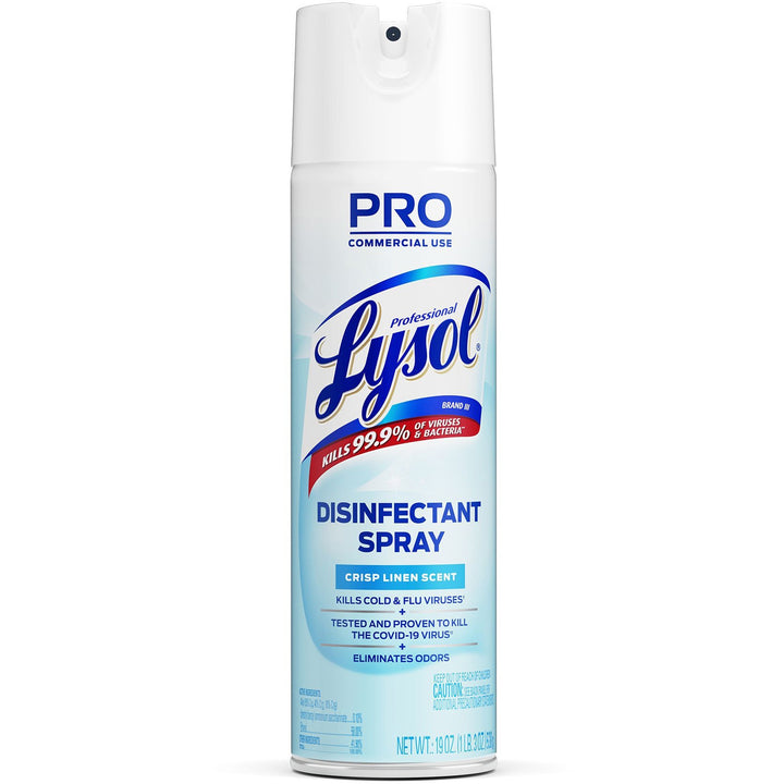 Image of Professional Lysol 74828 Disinfectant Spray, 19 fl oz (0.6 quart), Crisp Linen Scent, Clear, 1 Each