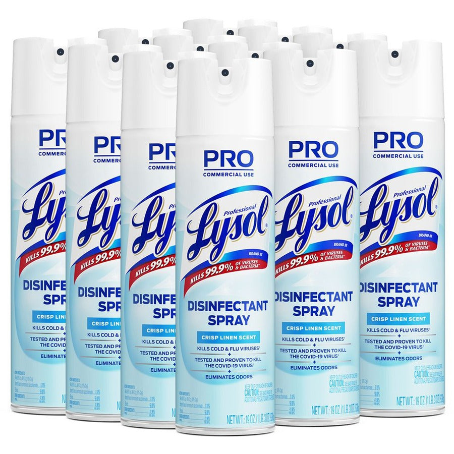 Image of Professional Lysol 74828 Disinfectant Spray, 19 fl oz (0.6 quart), Crisp Linen Scent, Clear, 1 Each