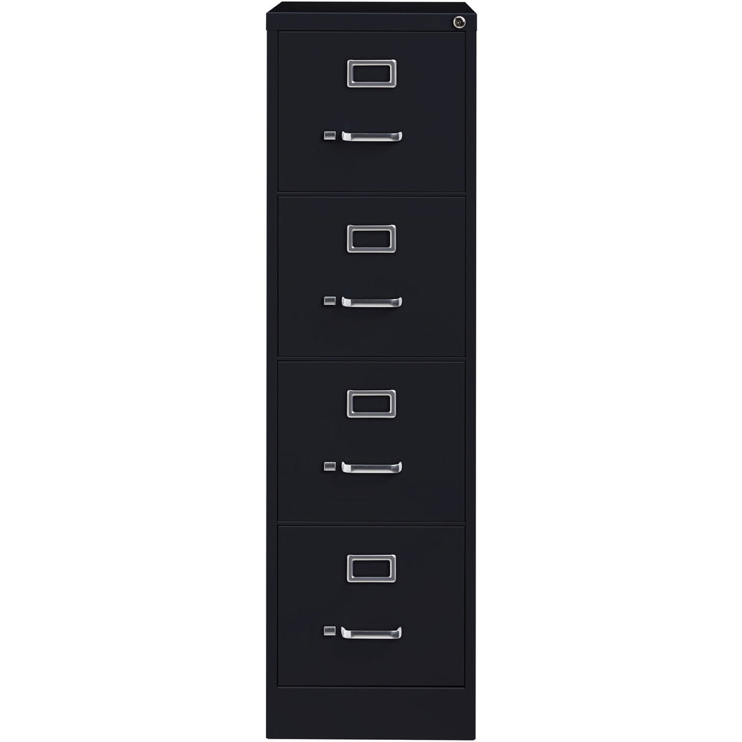 Image of Lorell Vertical File, 22" Deep, 4-Dwr, Letter, 15"x22"x52", BK