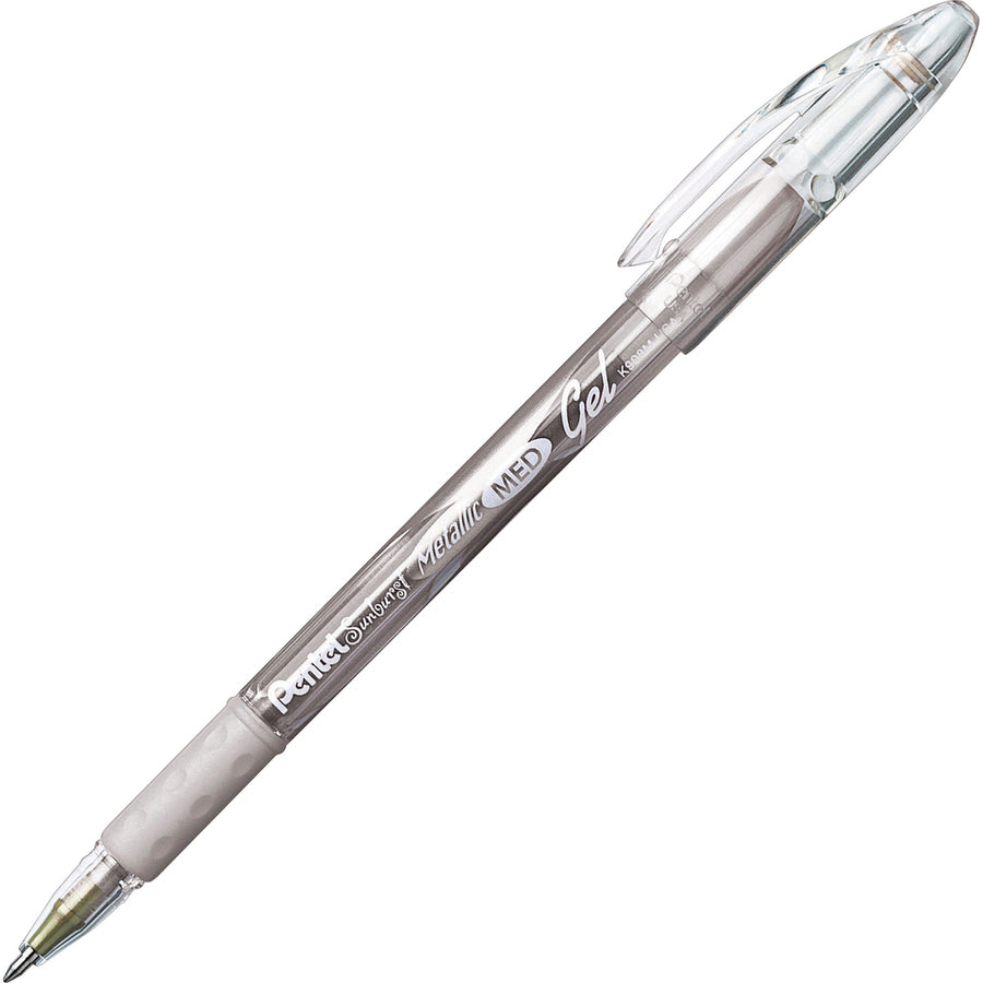Image of Pentel® Gel Ink Pen, Roller Ball, Med Point, 2/PK, Gold/Silver