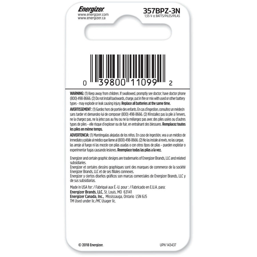 Image of Eveready® Batteries, f/Watch/Calculator, 1.5 Volt, 3/PK, Red/Black