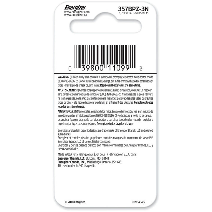 Image of Eveready® Batteries, f/Watch/Calculator, 1.5 Volt, 3/PK, Red/Black