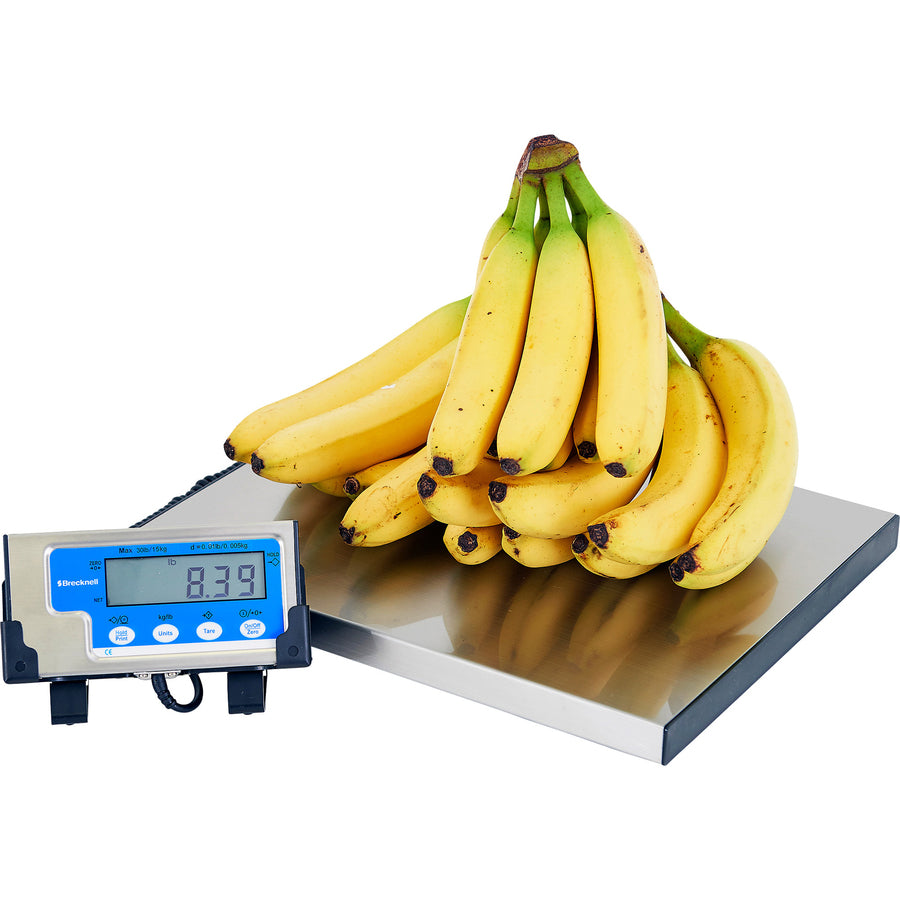 Image of Brecknell Portable Shipping Scale, LCD Display, 400lb, 15"x12", White