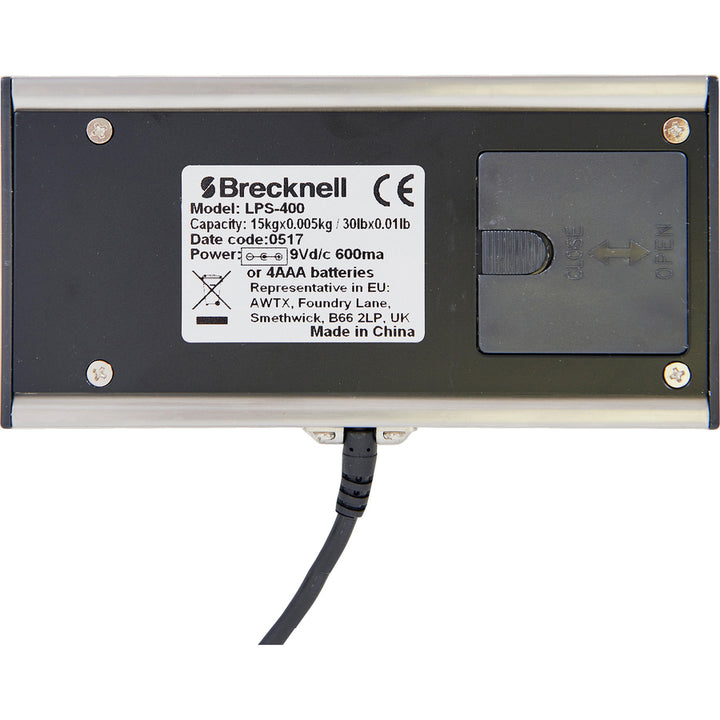 Image of Brecknell Portable Shipping Scale, LCD Display, 400lb, 15"x12", White