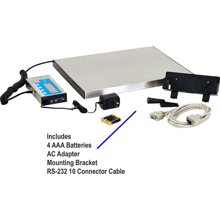 Image of Brecknell Portable Shipping Scale, LCD Display, 400lb, 15"x12", White