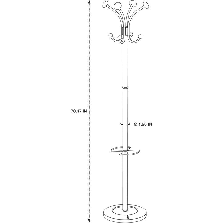 Image of Alba PMVIENAN Four Double Peg Coat Stand, 8 Pegs, for Coat, Clothes, Black, 1 Each
