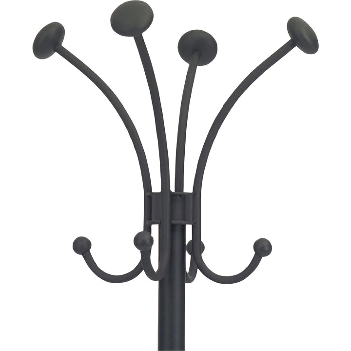 Image of Alba PMVIENAN Four Double Peg Coat Stand, 8 Pegs, for Coat, Clothes, Black, 1 Each